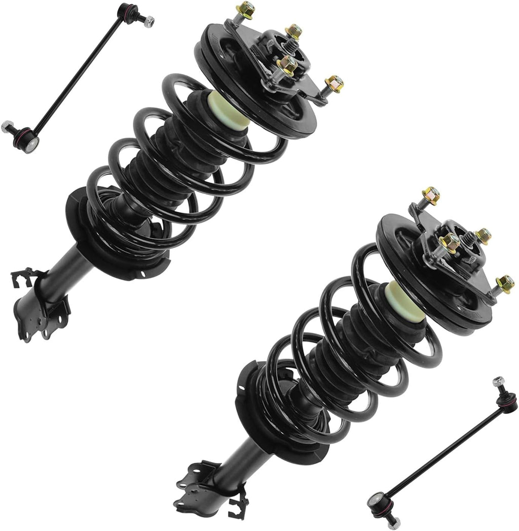 TRQ Front Suspension Kit Complete Strut & Coil Spring Assembly Sway Bar Stabilizer Link Compatible with 2001-2004 Ford Escape Mazda Tribute