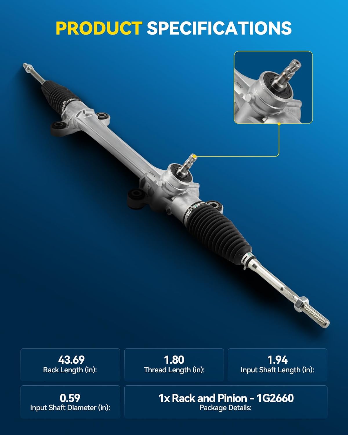 PHILTOP Manual Power Steering Rack & Pinion Assembly for 2004-2009 Prius, Replace# 1G-2660
