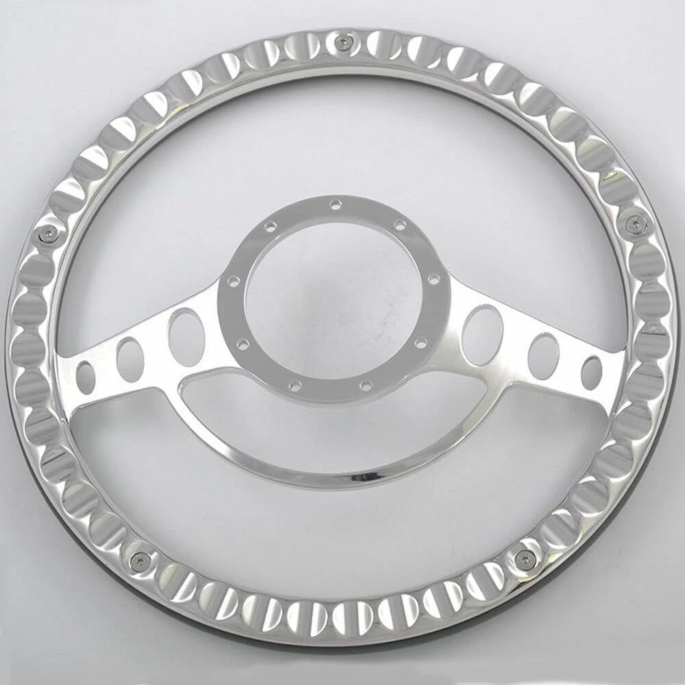14'' Billet Half Wrap 9 Bolts Steering Wheel with 2'' Dish and Horn Button (Blue)