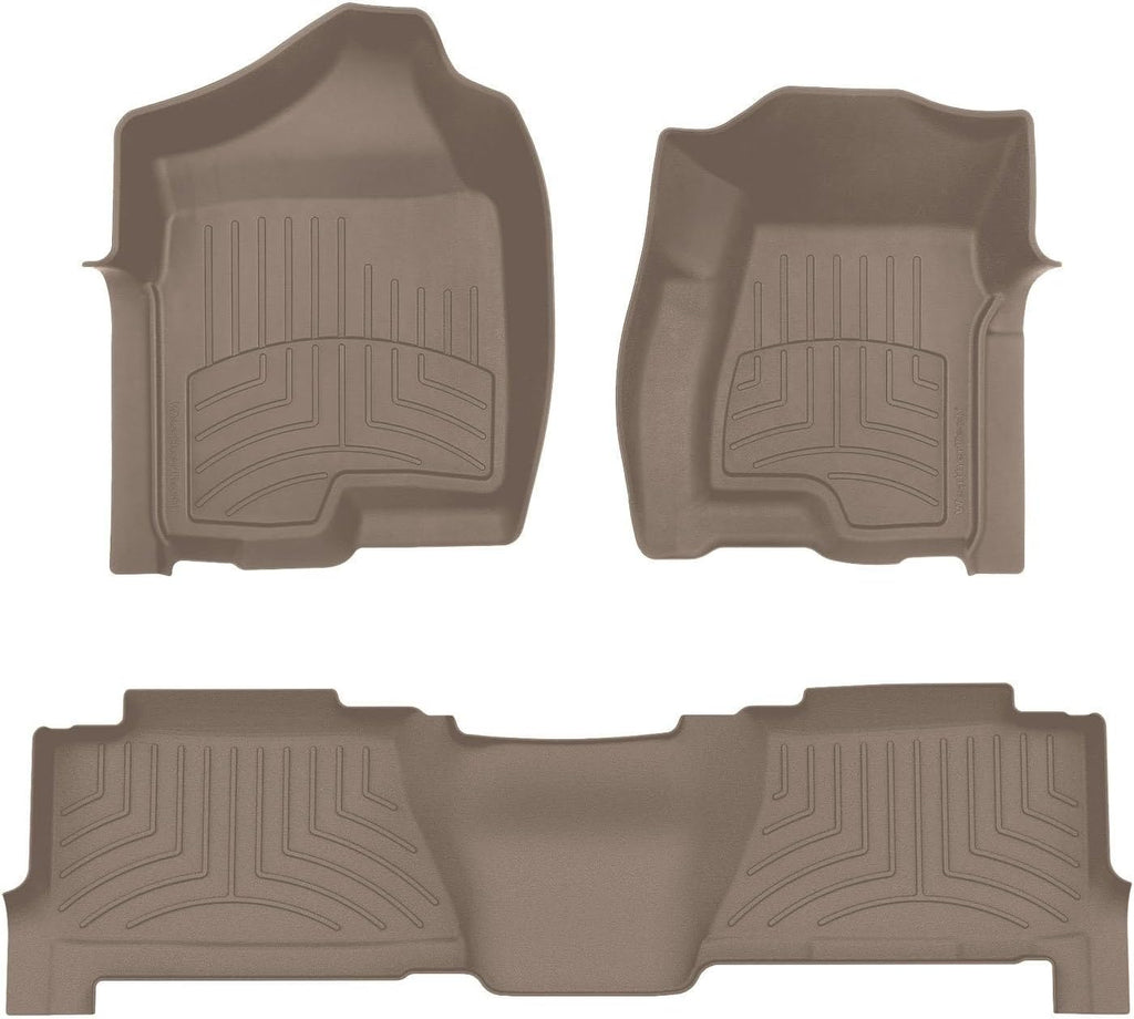 WeatherTech FloorLiner HP Custom Fit Floor Mats for Cadillac Escalade ESV, Escalade EXT, Suburban - 1st & 2nd Row (450031IM-450612IM), Tan