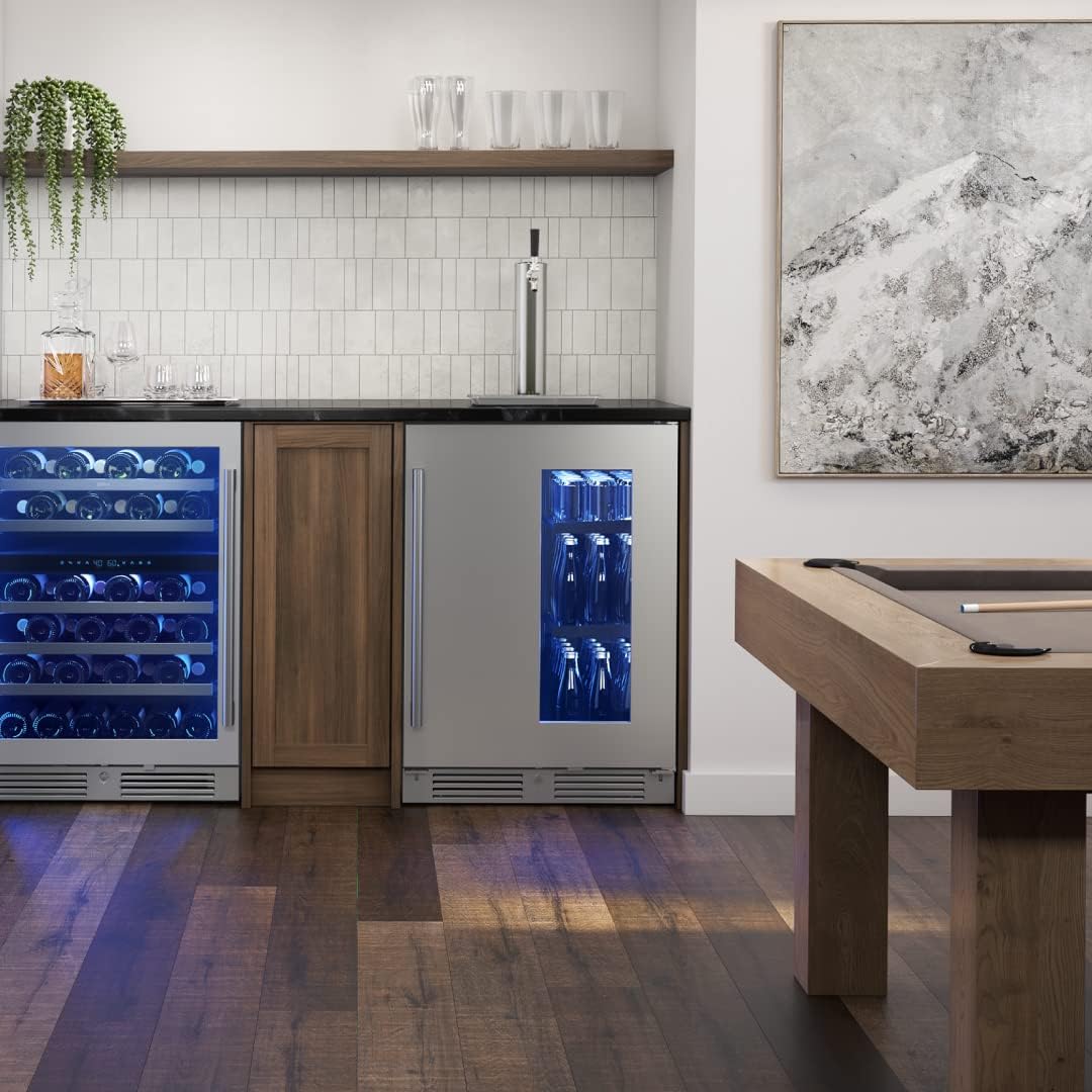 Zephyr Presrv™ 24' Stainless Steel Kegerator & Beverage Cooler - Indoor Refrigerator, Cellar Freestanding Fridge and Keg Beer Cooler - Compatible with Multiple Keg Configurations