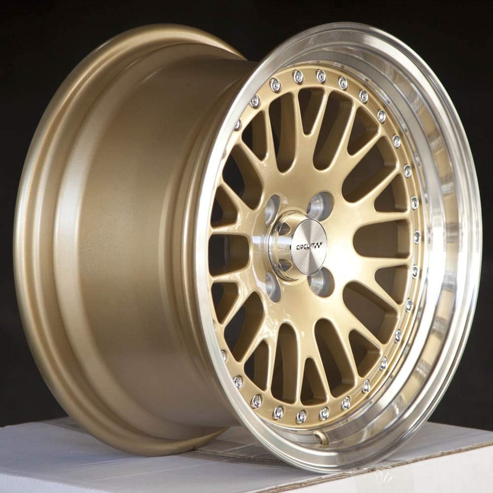 Circuit Performance CP21 15×8 Gloss Gold Wheel 4×100 [+25mm] compatible with Honda Civic EK EG, Acura Integra, BMW E30, Mazda Miata