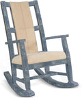 Sunny Designs Marina Mahogany Rocking Chair with Cushion Seat & Back in Blue