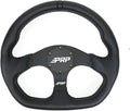 PRP Seats Off Road UTV Comp-R Flat Leather Steering Wheel, High-Strength Aluminum with Leather Grip, 6 Point Bolt Pattern, 13' Dia x 1.5' (Black)