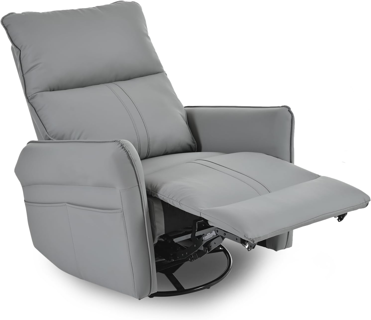 cinkehome Swivel Rocker Recliner, Glider Rocker Recliner Chair for Nursery, Overstuffed Manual Reclining Chair for Small Spaces, Living Room