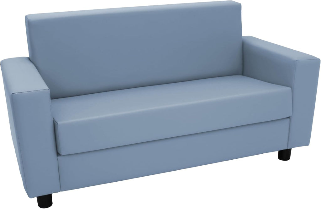 Factory Direct Partners SoftScape Inspired Playtime Classic Reading Sofa, Children's Commercial-Grade Upholstered Furniture for Home, Daycare, Preschool Modern Design - Powder Blue, 14473-PB