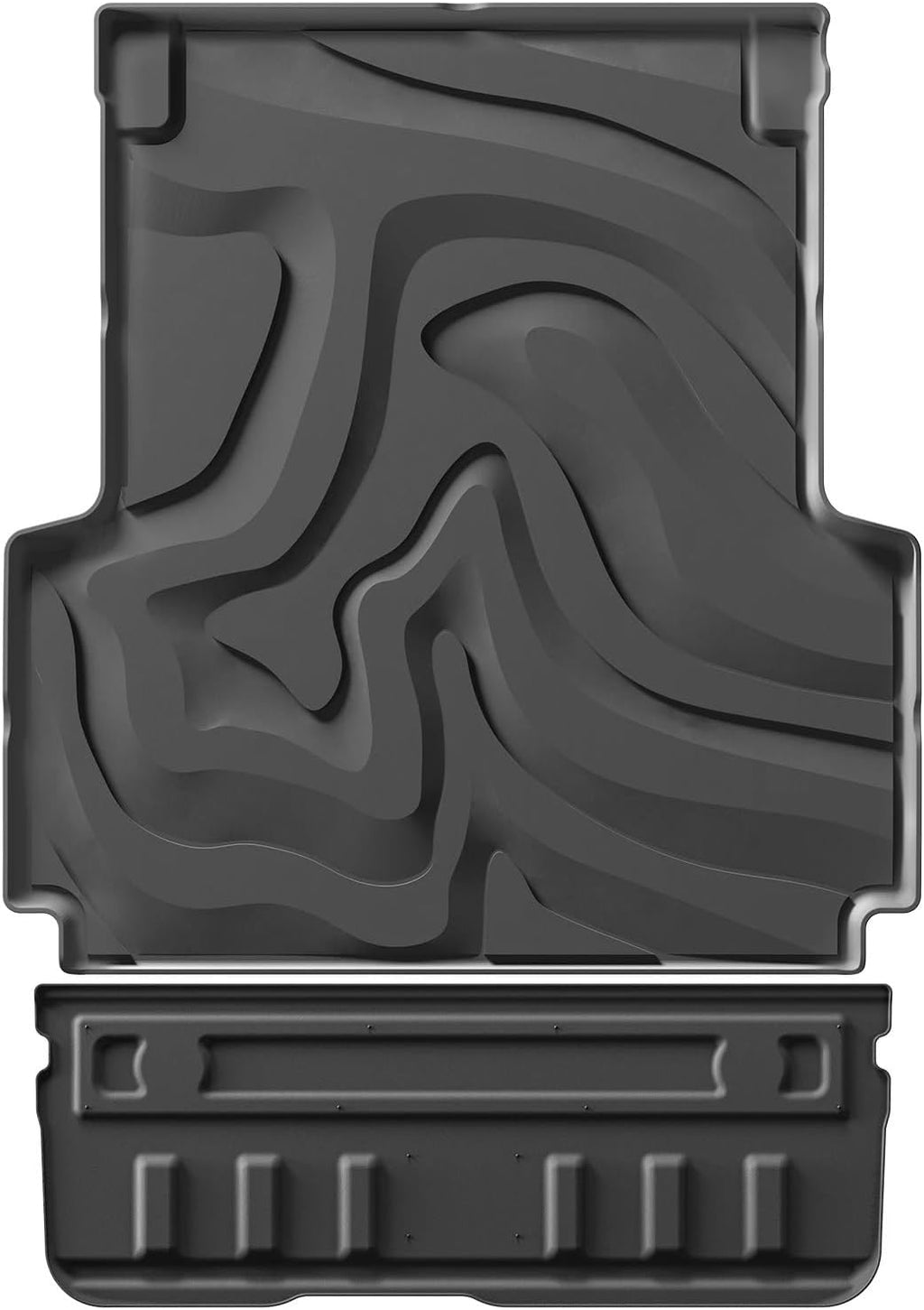 for Jeep Gladiator JT 2020-2024 TPE Floor Mats with Cargo Liner Trunk Mat Waterproof Wear-Resistant Protective Accessories Set(Black)