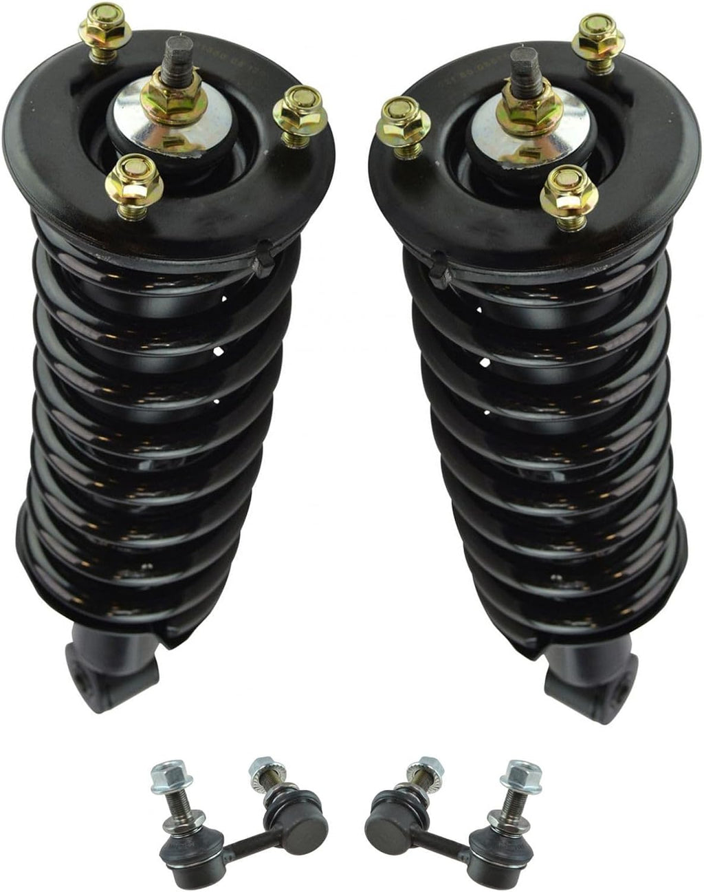 TRQ Front Suspension Kit Shock & Spring Strut Assembly Sway Bar Stabilizer Link Compatible with 2005-2019 Nissan Frontier 2009-2012 Suzuki Equator