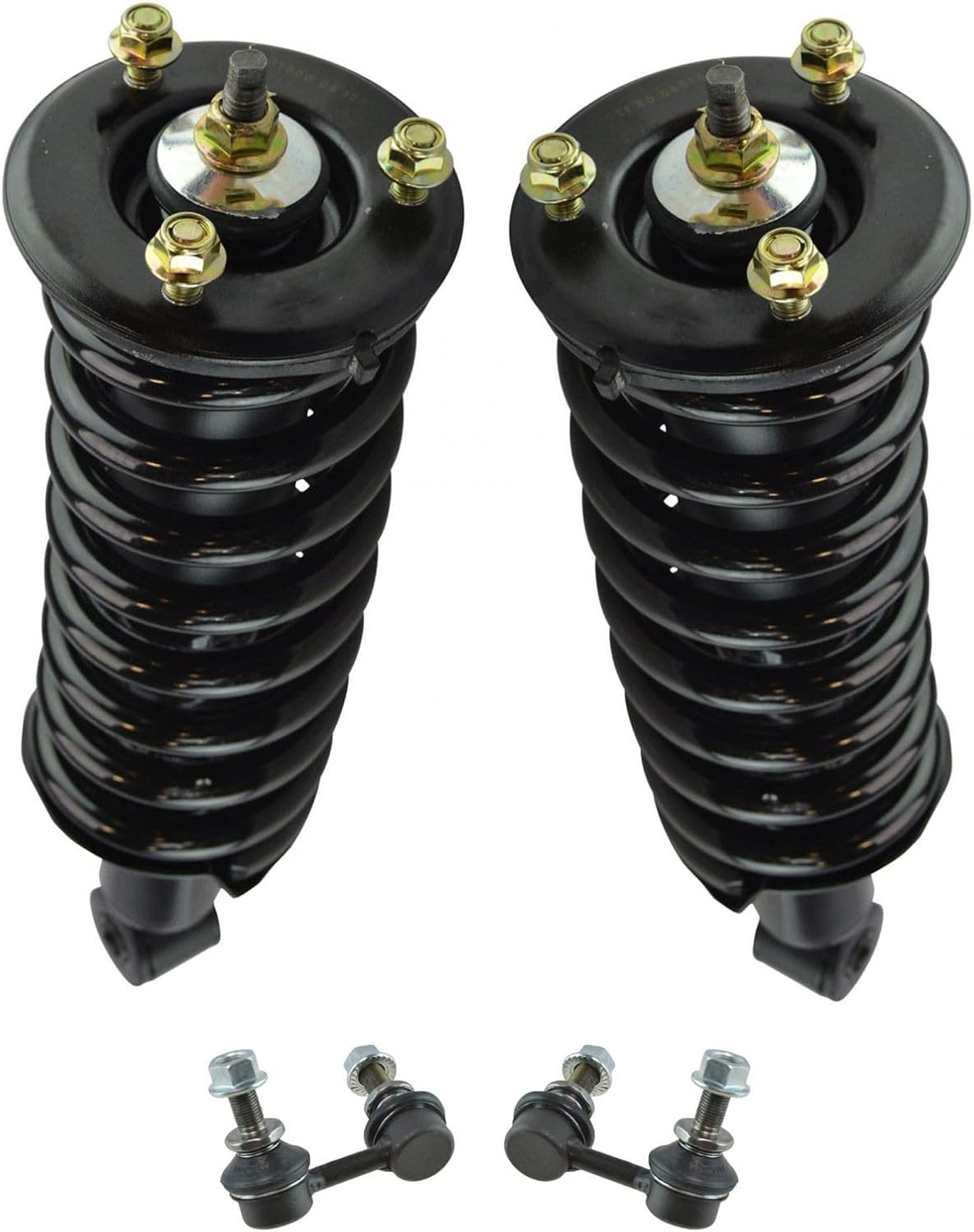 TRQ Front Suspension Kit Shock & Spring Strut Assembly Sway Bar Stabilizer Link Compatible with 2005-2019 Nissan Frontier 2009-2012 Suzuki Equator
