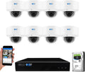 GW Security 8 Channel 8-Megapixel 4K (3840x2160) NVR with (8) UltraHD 4K 8MP 2.8~12mm Varifocal Zoom H.265+ Outdoor/Indoor Waterproof Microphone Audio&Video PoE IP Smart AI Dome Cameras