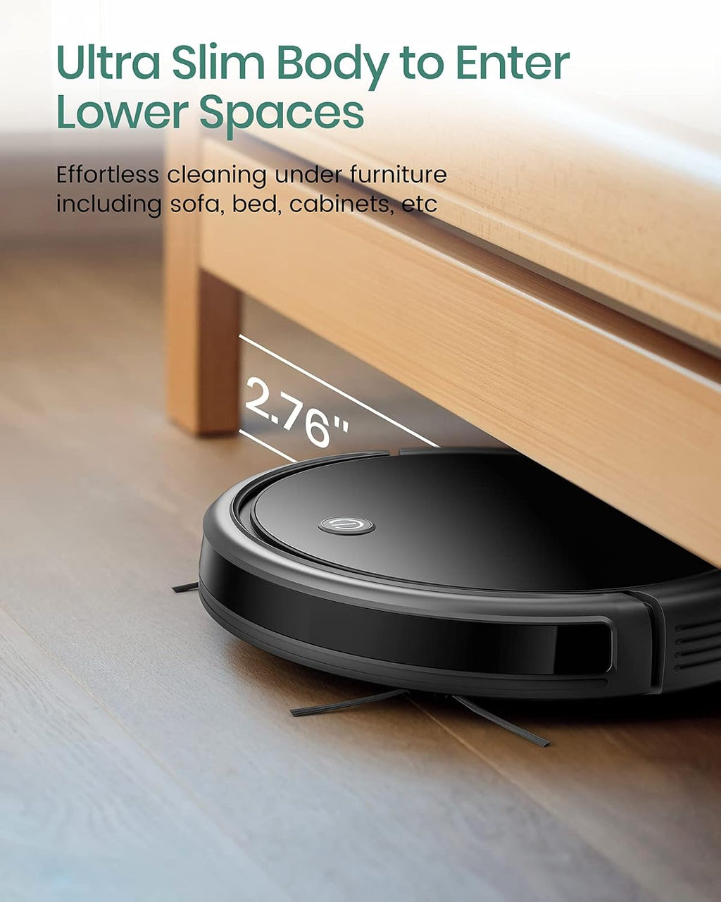 TCL Sweeva 2000 Robot Vacuum Cleaner Ultra Slim 2.76inch, 2000Pa Suction for Pet Hair, Hard Floor & Medium-Pile Carpets, 150mins Runtime, Washable Filter, WiFi & Alexa/Google Enabled