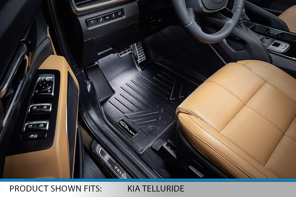 SMARTLINER All Weather Custom Fit 3 Row Floor Mat Liner Set Compatible with 2020-2025 Kia Telluride