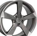 OE Wheels AU29 19 Inch Rim Fits S4 Style 5x112 19x8.5 Gloss Gunmetal Machined - Hollander 58867 (1)