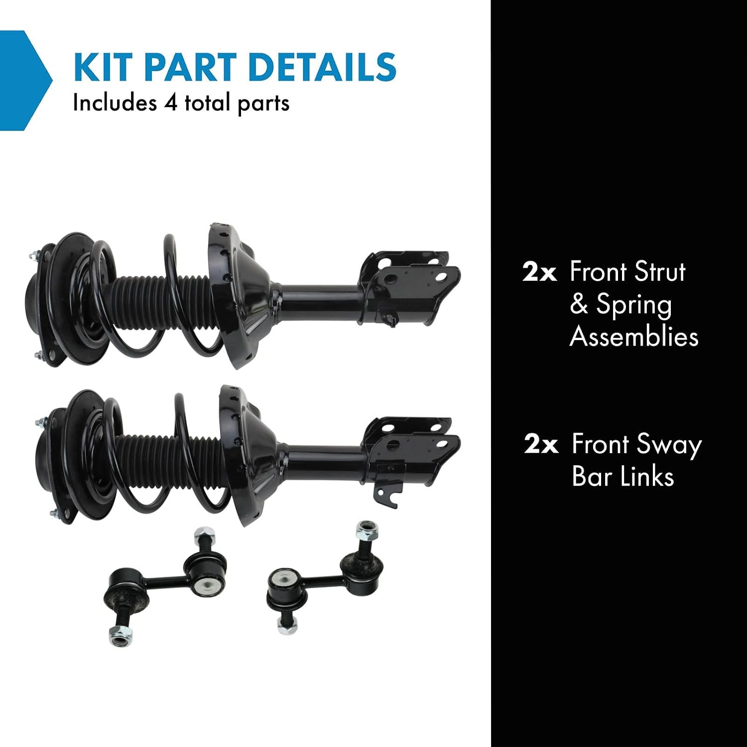 TRQ Front Suspension Kit Compatible with 2012-2016 Subaru Impreza