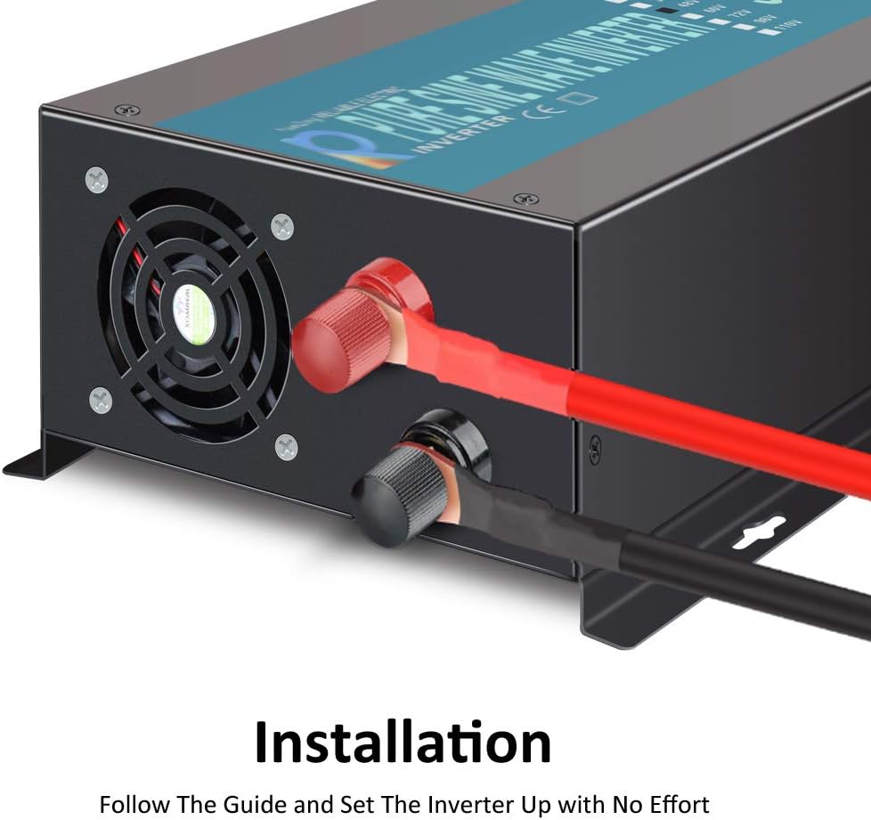 WZRELB Backup Power Off Grid Pure Sine Wave Inverter 800W 24Vdc to 120Vac 60Hz USA Outlets Power Converter, (RBP80024B1)