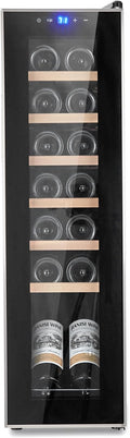 Garvee 14 Bottle Wine Cooler, Freestanding Compressor Wine & Beverage Refrigerator with Premium Wooden Shelves, Digital Temp Control, Quiet Low Noise Operation for Red Wine, White Wine, Champagne