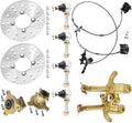 Hydraulic Rear Foot Brake Caliper with Front Wheel Hub & Steering Knuckle Kit for Go Kart ATV UTV Quad Buggy Drift Trike Mobility Off-Road
