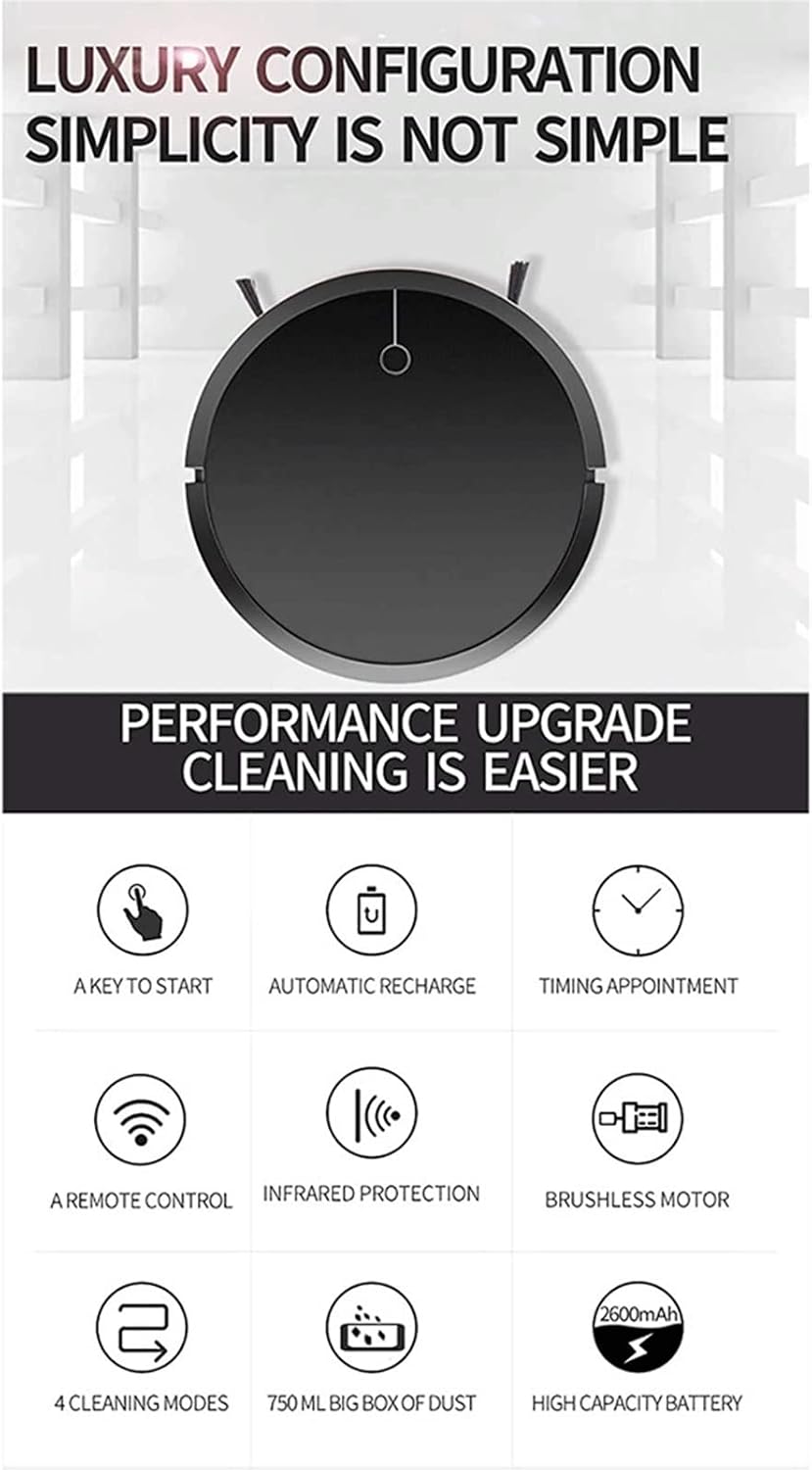 Robot Vacuum Cleaner, Super-Thin, 2000Pa Suction, Boundary Strips Included, Quiet, Self-Charging Robotic Vacuum Cleaner, Cleans Hard Floors to Medium-Pile Carpets