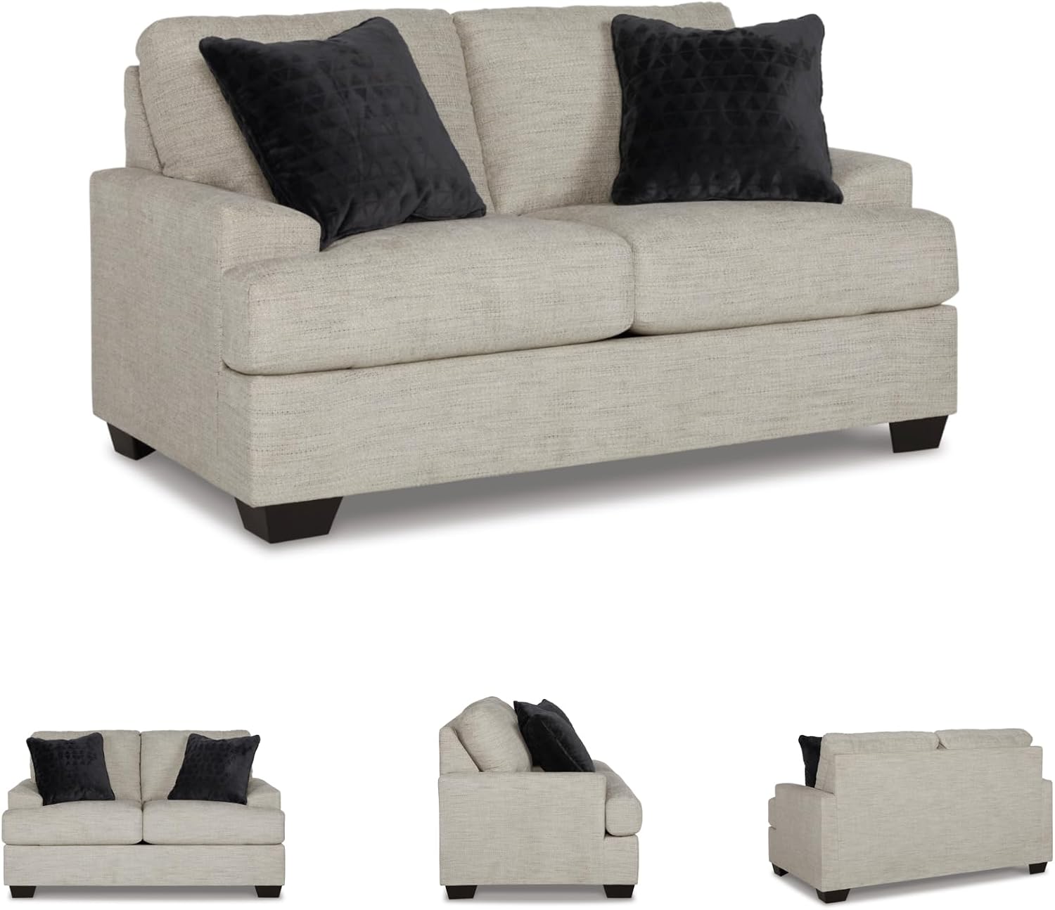 Signature Design by Ashley Vayda Contemporary Loveseat for Living Room, Beige
