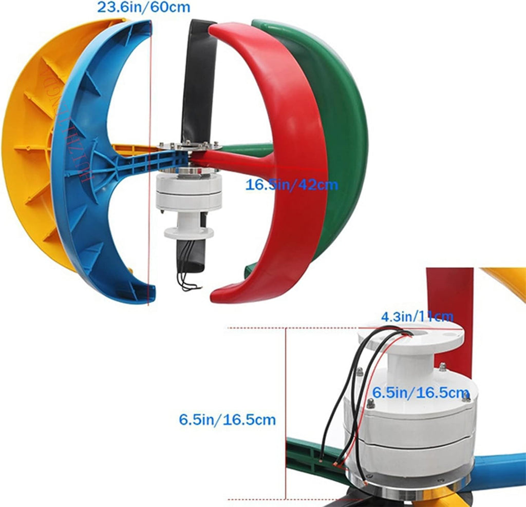12V 1000W Energy Generator Wind Power Kit, Vertical Wind Generator Small Windmill with MPPT Charge Controller for Windmill Generator System
