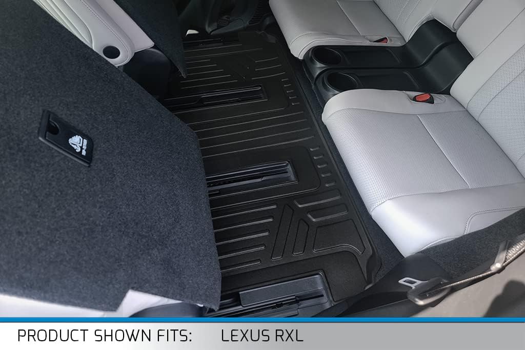 SMARTLINER All Weather Custom Fit 3 Row Floor Mat Liner Set Compatible with 2018-2022 Lexus RX L/RX L Hybrid (6 Passenger Models)