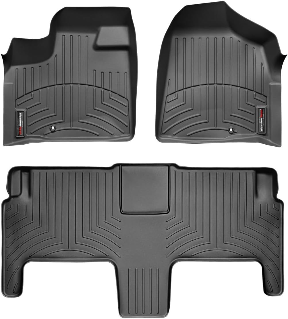 WeatherTech Custom Fit FloorLiners for VW Routan, Town & Country Van, Town & Country Van - 1st & 2nd Row (444211-441412), Black