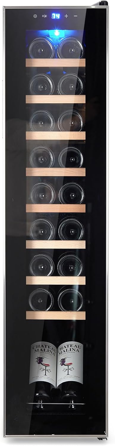 Garvee 18 Bottle Wine Cooler, Freestanding Compressor Wine & Beverage Refrigerator with Premium Wooden Shelves, Digital Temp Control, Quiet Low Noise Operation for Red Wine, White Wine, Champagne