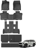SMABEE Floor Mats & Cargo Liner & Backrest Mats for Toyota Sequoia 2023 2024 2025 2026, TPE All Weather Floor Liners Trunk Mat Accessories Protection Mats Interior Black