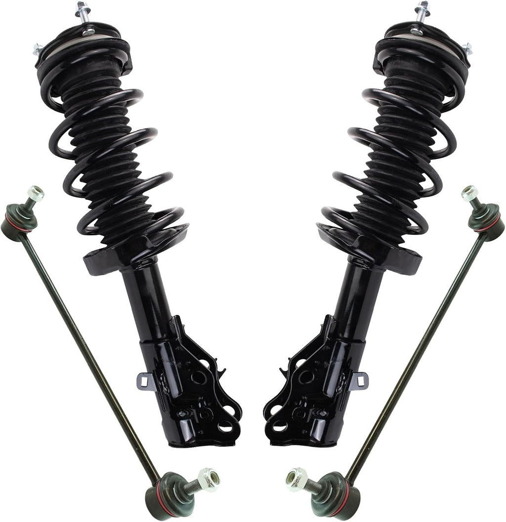 TRQ Front Suspension Kit Complete Strut & Coil Spring Assembly Sway Bar Stabilizer Link Compatible with 2013-2015 Acura ILX