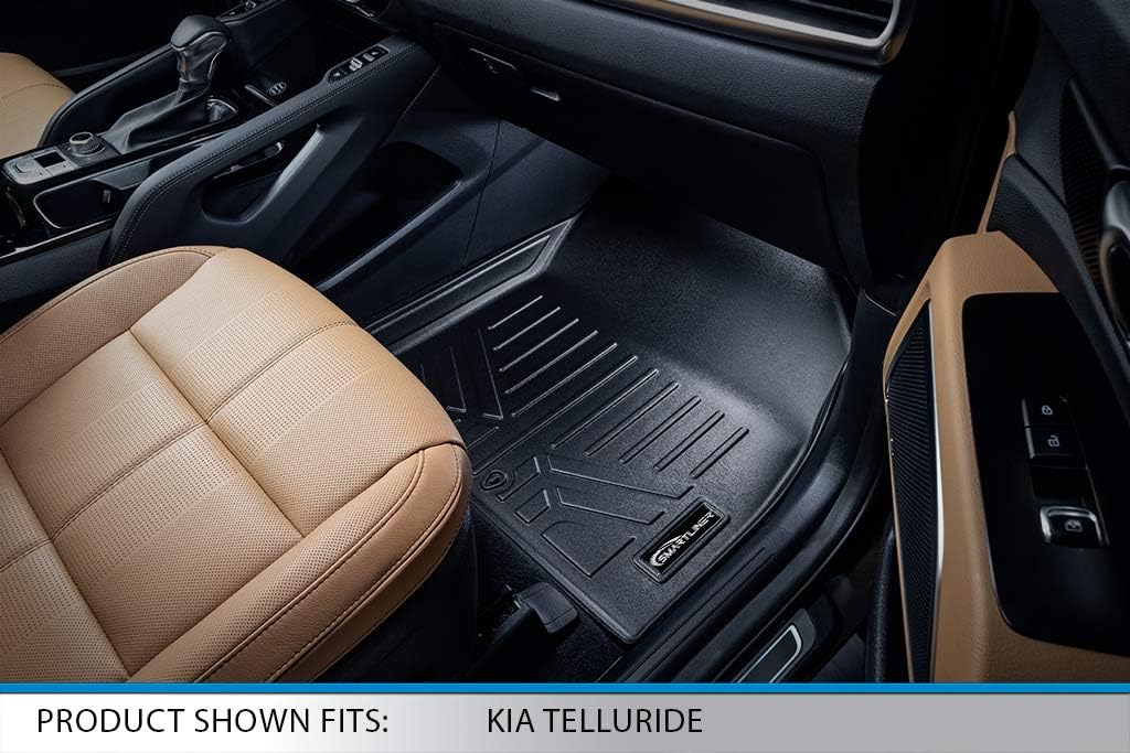 SMARTLINER All Weather Custom Fit 3 Row Floor Mat Liner Set Compatible with 2020-2025 Kia Telluride