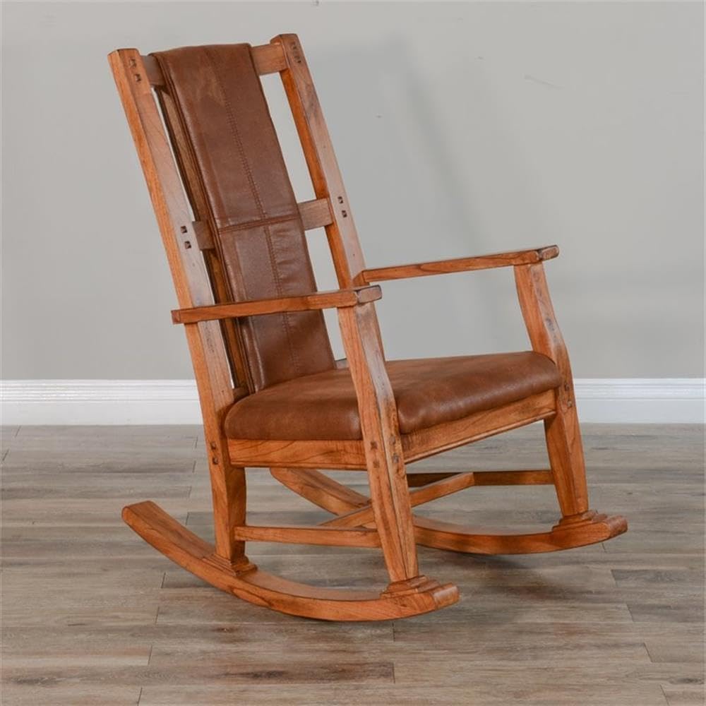 Sunny Designs Sedona Farmhouse Mindi Wood Rocking Chair in Rustic Oak