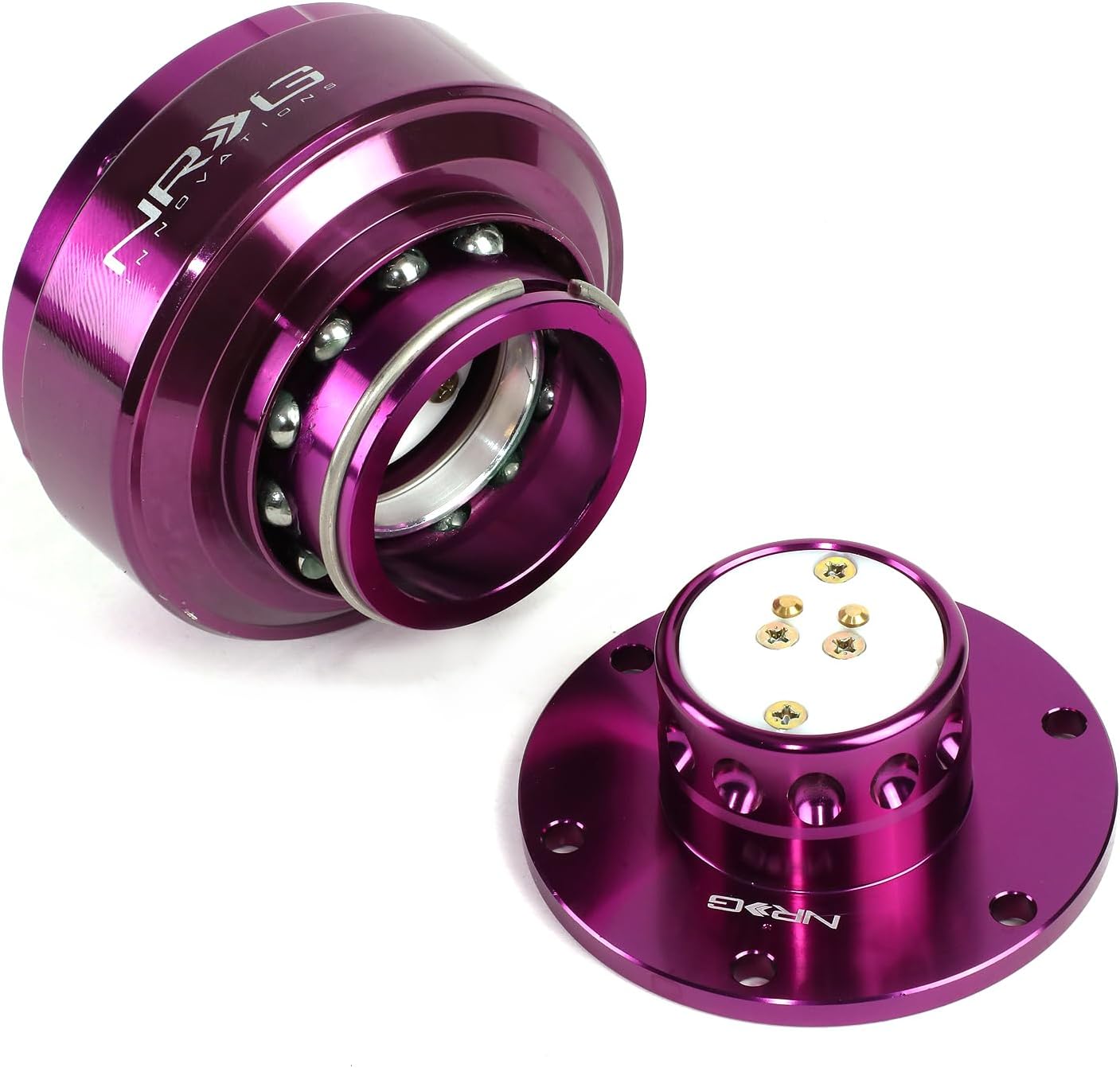 NRG Innovations NRG-SRK-200PPPP Gen 2.0 Steering Wheel Quick Release Adapter 6-HOLE with Mounting Bolts (Purple Body/Purple Ring) 6-Hole Design