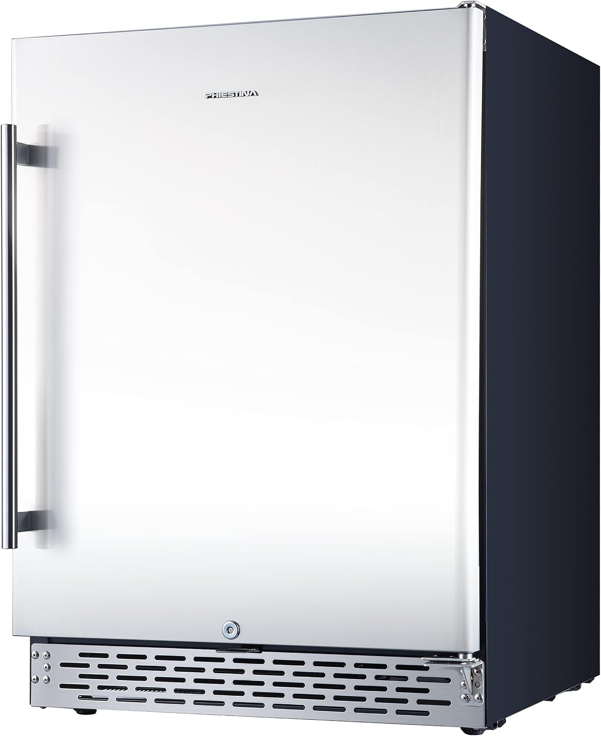 Phiestina 24 inch Indoor/Outdoor Beverage Refrigerator 175 Cans Built-in/Freestanding Beverage Fridge Cooler Lockable Stainless Steel Door Auto Defrost Quiet For Home/Commercial,6 Removable Shelves