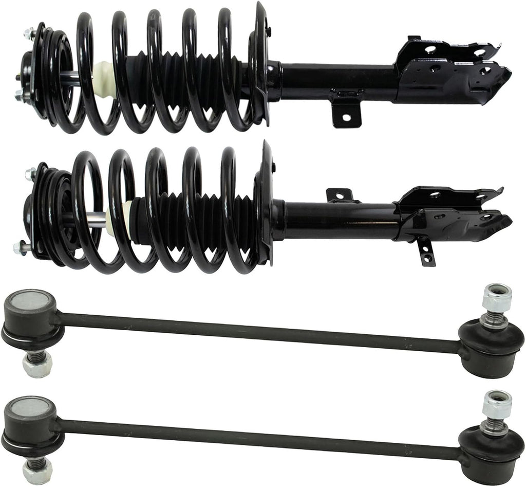 TRQ Front Suspension Kit Complete Strut & Coil Spring Assembly Sway Bar Stabilizer Link Compatible with 2011-2017 Jeep Patriot