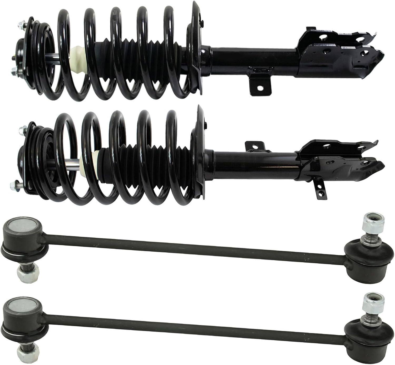 TRQ Front Suspension Kit Complete Strut & Coil Spring Assembly Sway Bar Stabilizer Link Compatible with 2011-2017 Jeep Patriot