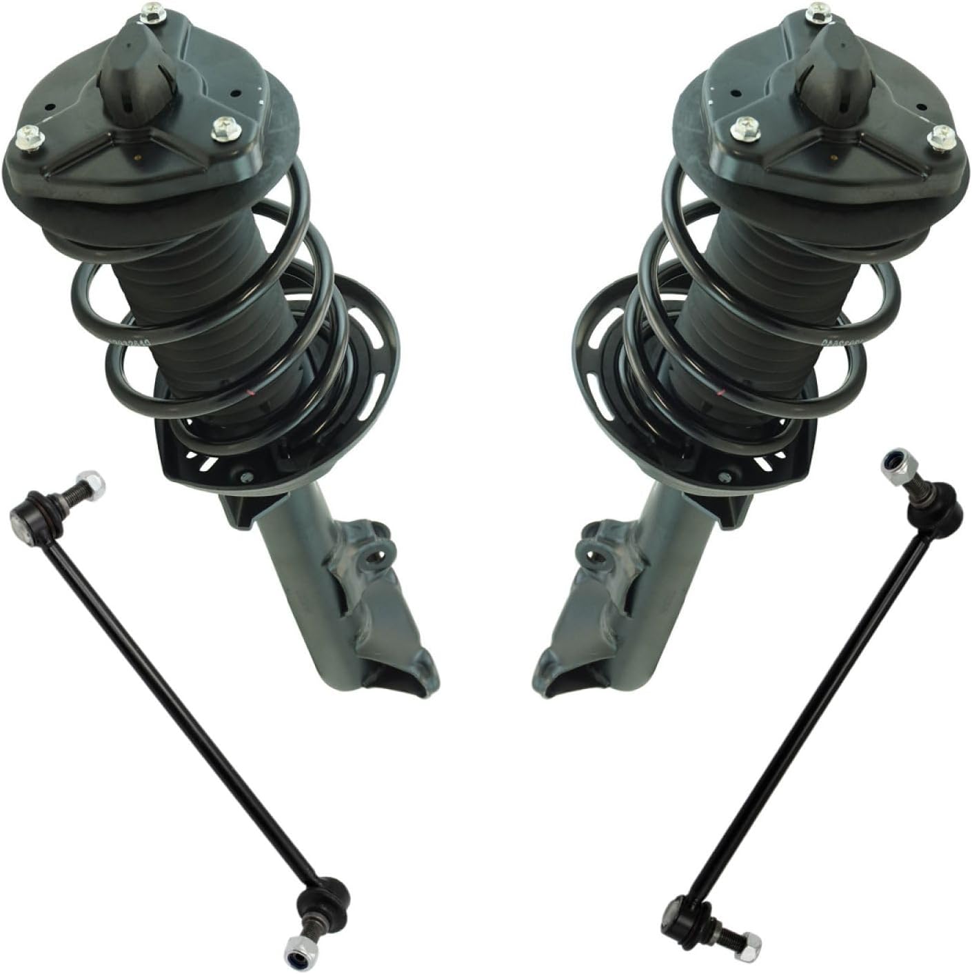 TRQ Front Suspension Kit Complete Strut & Coil Spring Assembly Sway Bar Stabilizer Link Compatible with 2012-2013 Mercedes-Benz C250 2008-2011 C300 2008-2014 C350