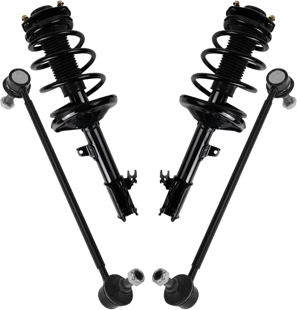 TRQ Front Suspension Kit Complete Strut & Coil Spring Assembly Sway Bar Stabilizer Link Compatible with 1999-2003 Lexus RX300