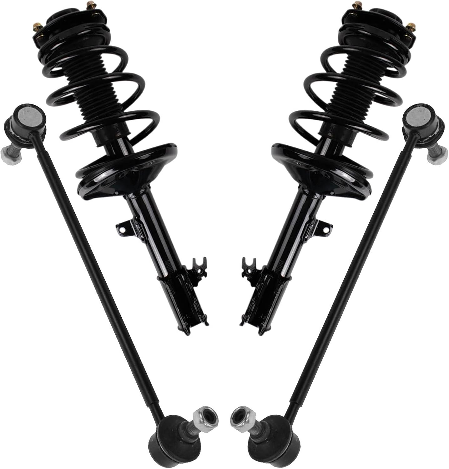TRQ Front Suspension Kit Complete Strut & Coil Spring Assembly Sway Bar Stabilizer Link Compatible with 1999-2003 Lexus RX300