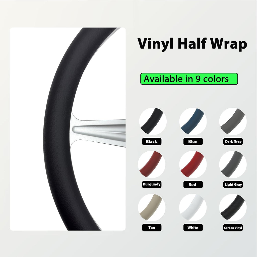 14' Satin Billet Steering Wheel with Half Wrap and Horn Button (Black)