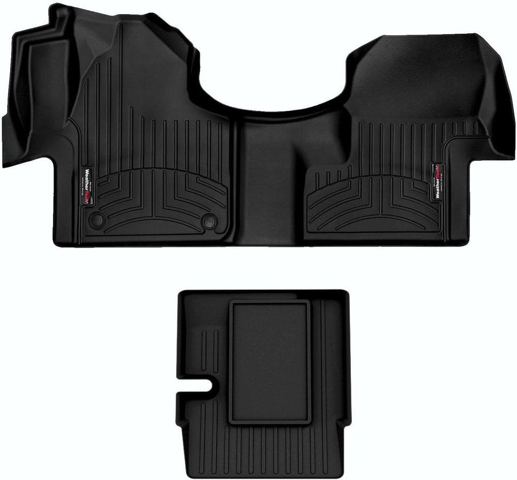 WeatherTech Custom Fit FloorLiners for Mercedes Sprinter, Sprinter, Sprinter - 1st Row (OTH) & Center Aisle (4415221-442492), Black