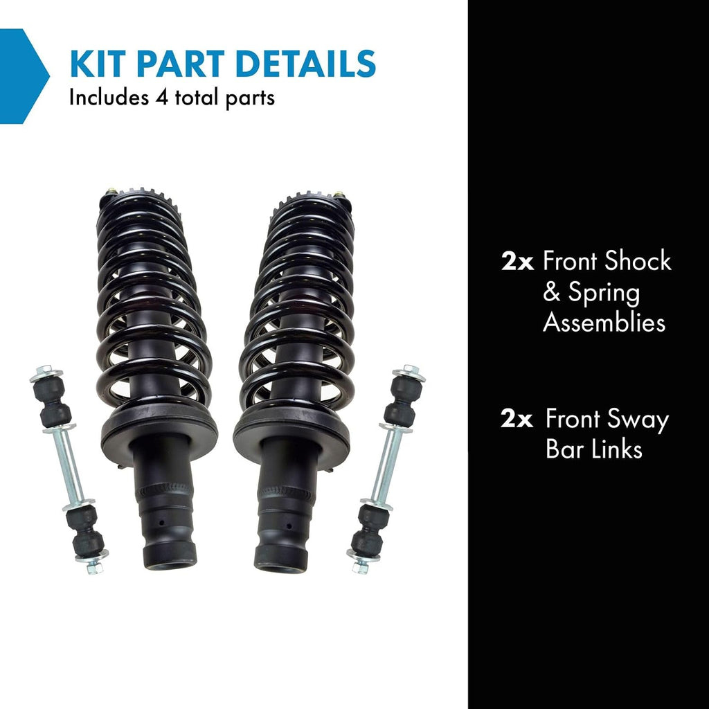 TRQ Front Suspension Kit Compatible with Front 2008-2009 Chevrolet Trailblazer GMC Envoy Saab 9-7x