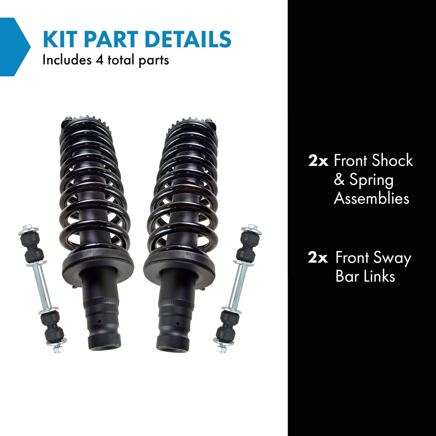 TRQ Front Suspension Kit Compatible with Front 2008-2009 Chevrolet Trailblazer GMC Envoy Saab 9-7x
