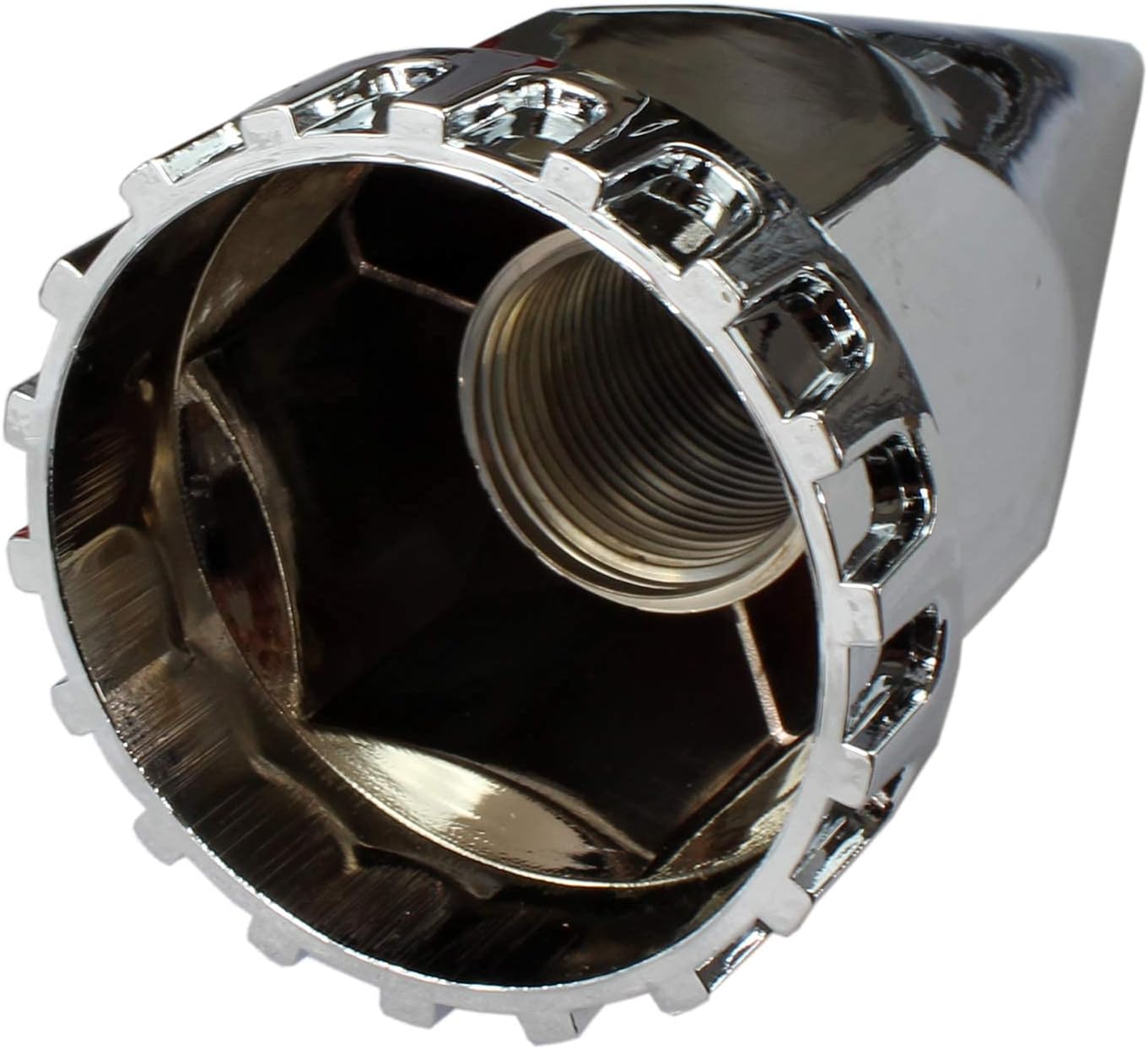 MRJLK Chrome ABS Complete Axle Cover Set with Hub Caps and 33mm Screw-On Spiked Lug Nut Covers for Semi Trucks (2 Front and 4 Rear)