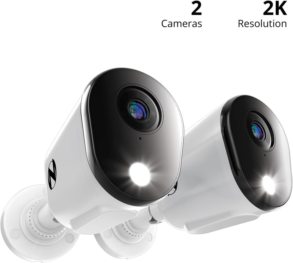 Night OWL ADD ON Wired 2K Deterrence Cameras - 2 Pack
