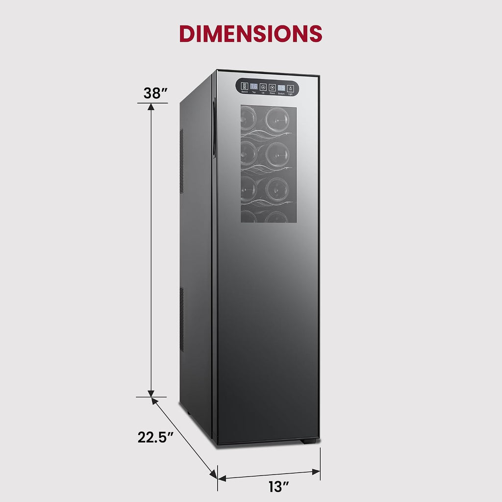 Koolatron Urban Series 18 Bottle Slim Dual Zone Wine Cooler, Thermoelectric Wine Fridge, Freestanding Wine Refrigerator for Home Bar, Kitchen, Apartment, Condo, Cottage