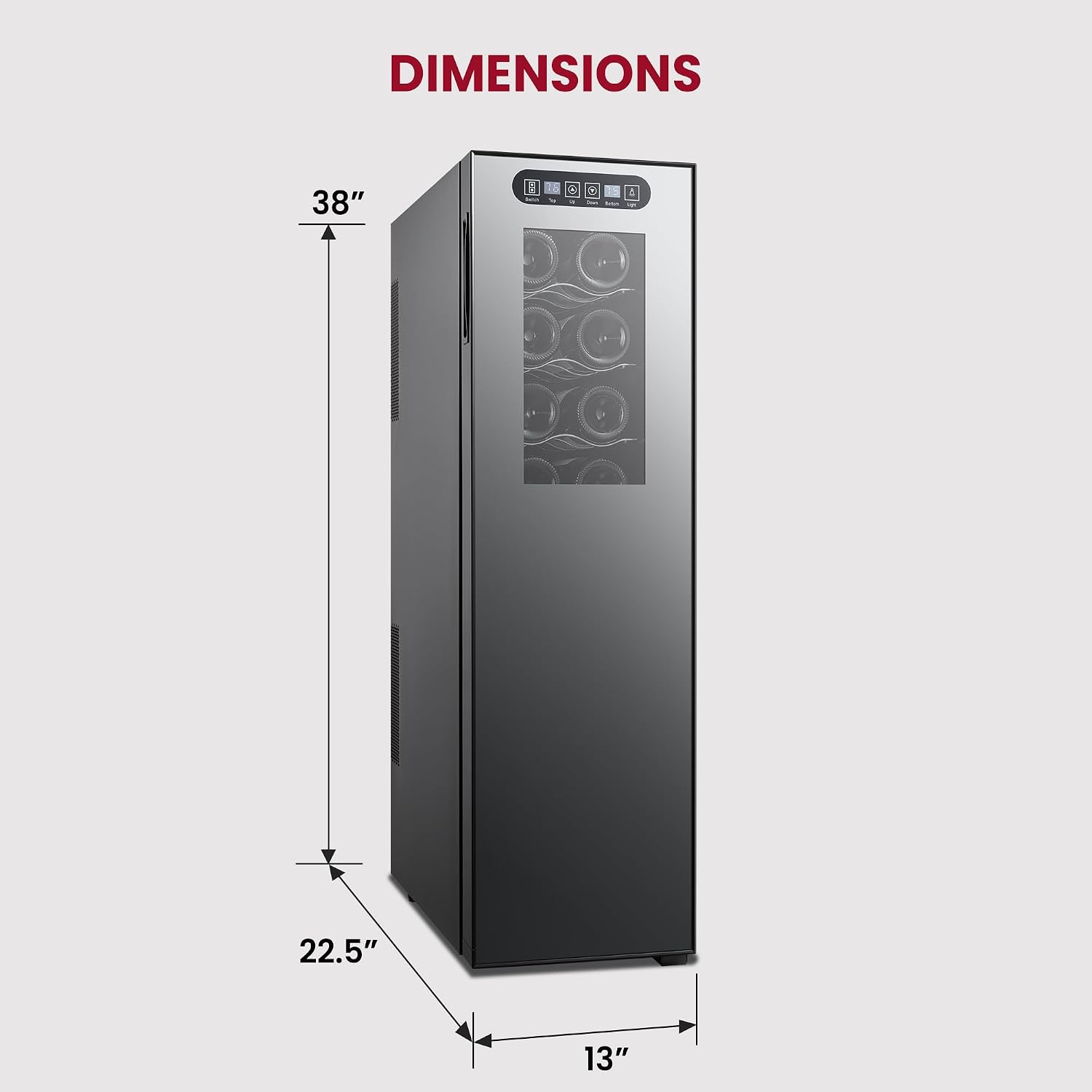 Koolatron Urban Series 18 Bottle Slim Dual Zone Wine Cooler, Thermoelectric Wine Fridge, Freestanding Wine Refrigerator for Home Bar, Kitchen, Apartment, Condo, Cottage