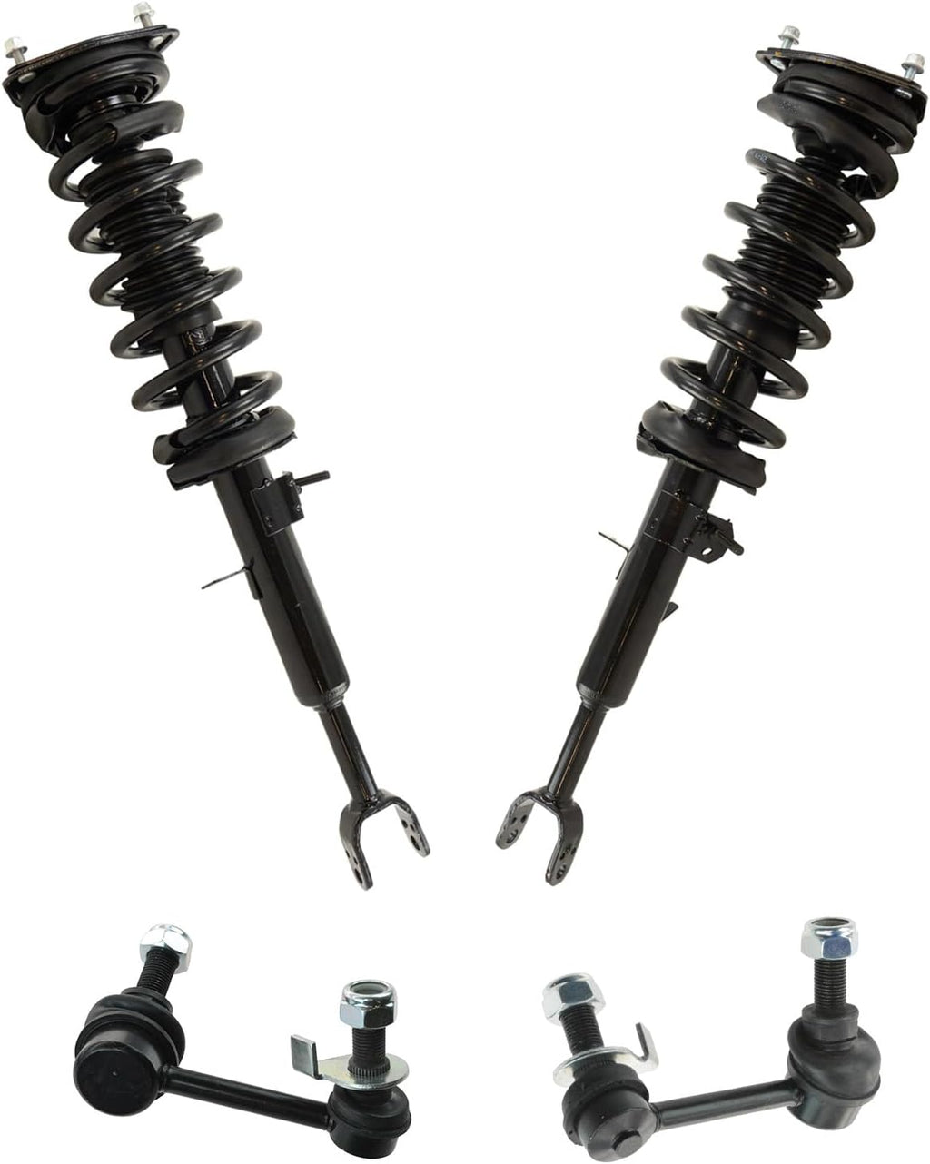 TRQ Front Suspension Kit Shock & Spring Strut Assembly Sway Bar Stabilizer Link Compatible with 2003-2007 Infiniti G35