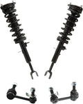 TRQ Front Suspension Kit Shock & Spring Strut Assembly Sway Bar Stabilizer Link Compatible with 2003-2007 Infiniti G35
