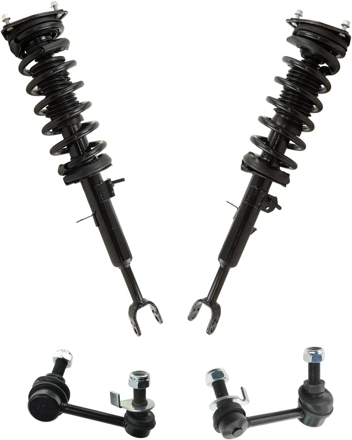 TRQ Front Suspension Kit Shock & Spring Strut Assembly Sway Bar Stabilizer Link Compatible with 2003-2007 Infiniti G35