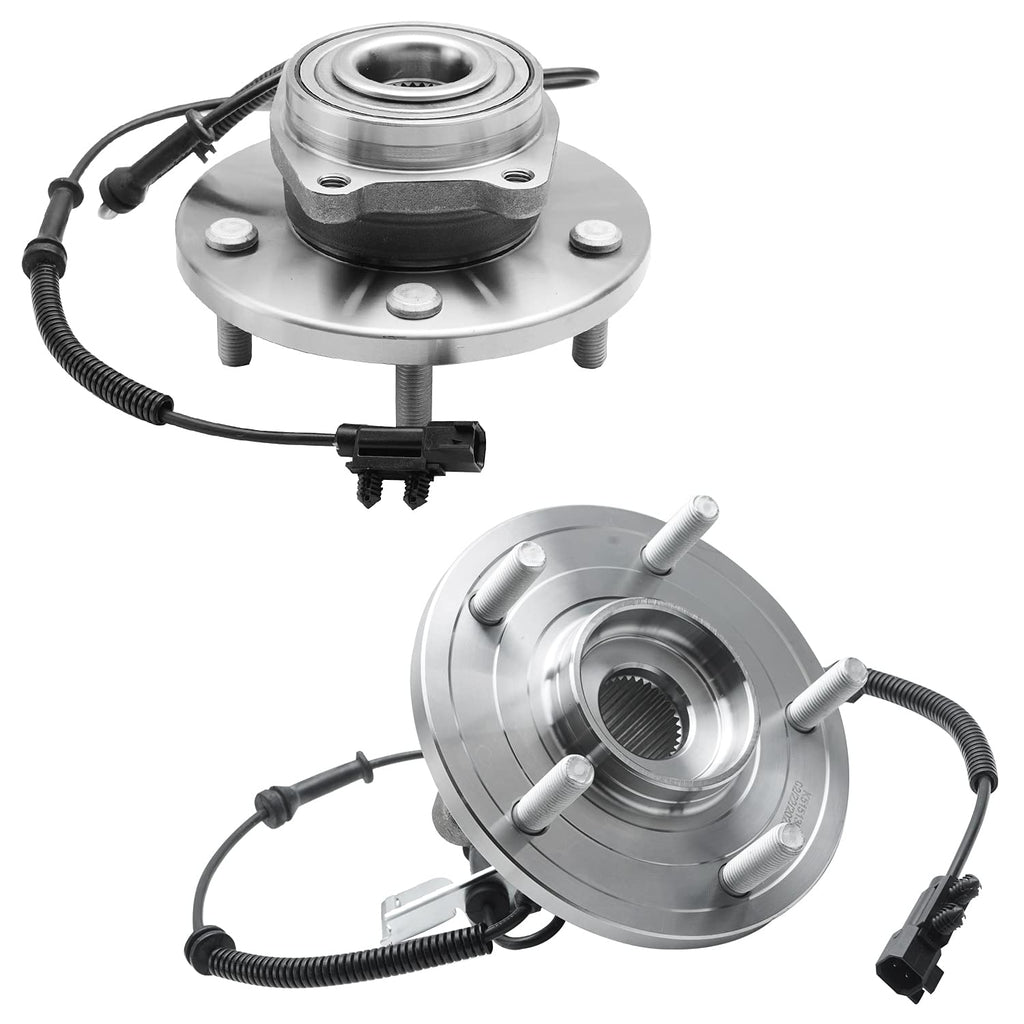 Detroit Axle - Front 2pc Wheel Bearing Hubs for 08-11 Dodge Grand Caravan Chrysler Town & Country, 09-12 VW Routan, Wheel Bearing Hubs Assembly 2009 2010 2011 Replacement